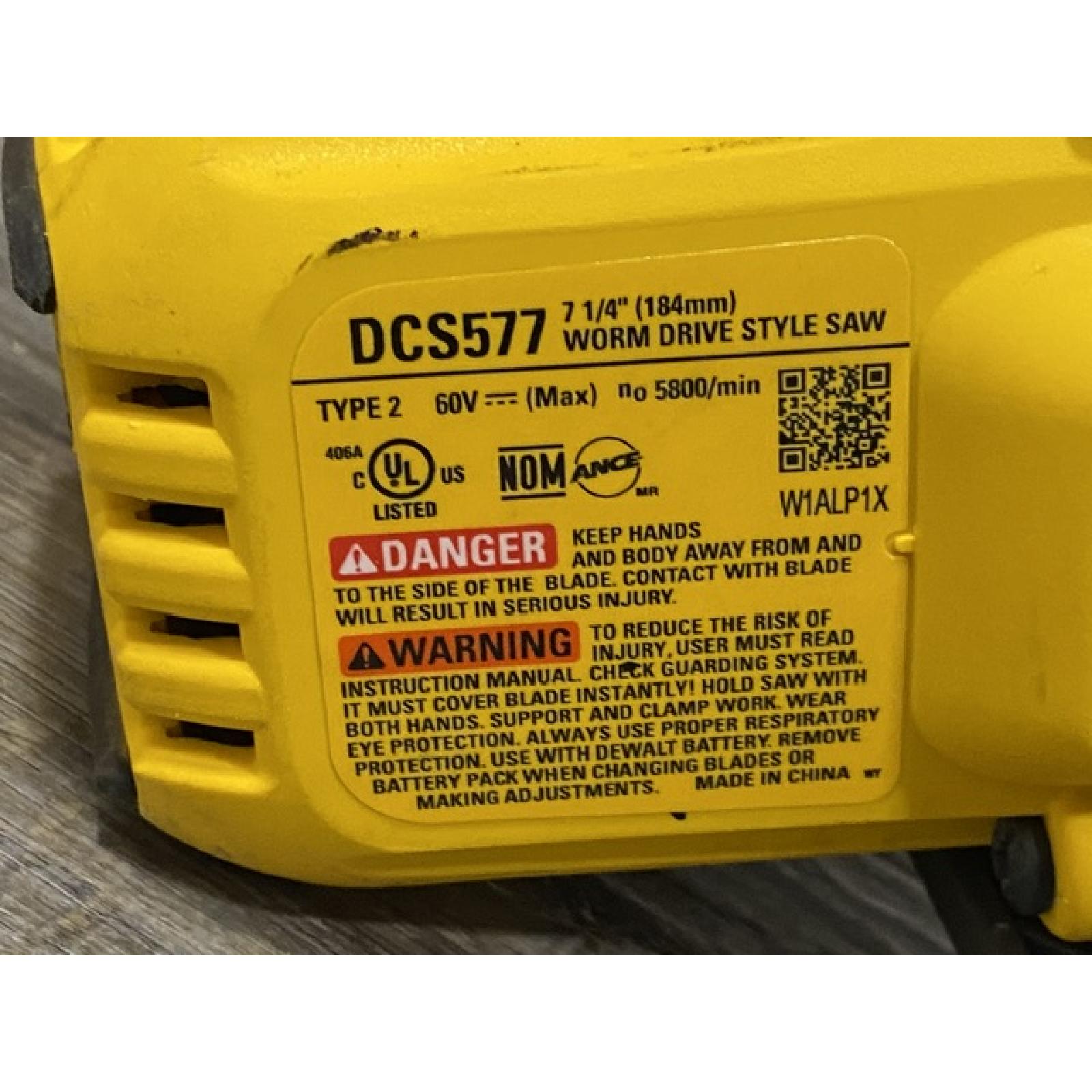 AS-IS DEWALT FLEXVOLT 60V MAX Cordless Brushless 7-1/4 in. Wormdrive Style Circular Saw (Tool Only)