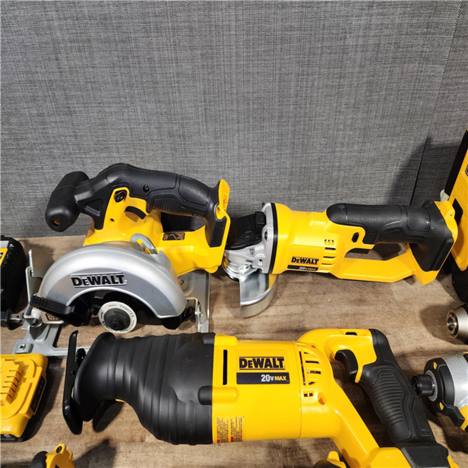 HOUSTON LOCATION - AS-IS (APPEARS LIKE NEW) Dewalt 20V MAX 9-Tool Power-Tool Combo Kit W/ Soft Case Including 2 Batteries & Charger