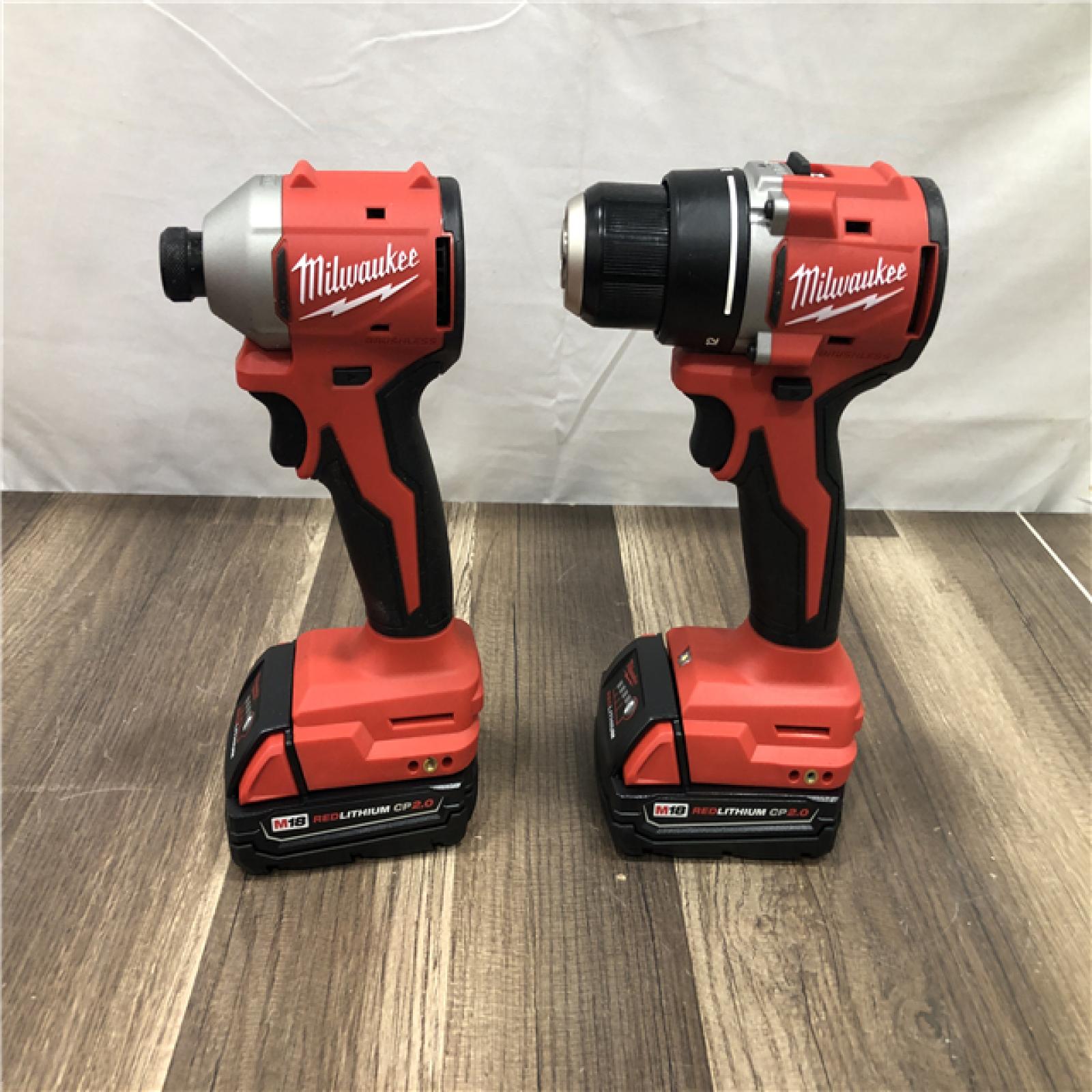 AS-IS Milwaukee  18V Lithium-Ion Brushless Cordless Compact Drill/Impact Combo Kit