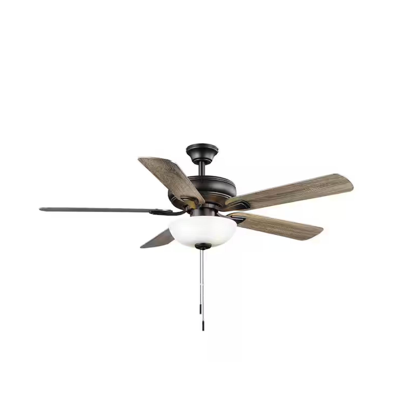 DALLAS LOCATION - Hampton Bay Rothley II 52 in. Indoor LED Matte Black Ceiling Fan with Light Kit PALLET -(48 UNITS)