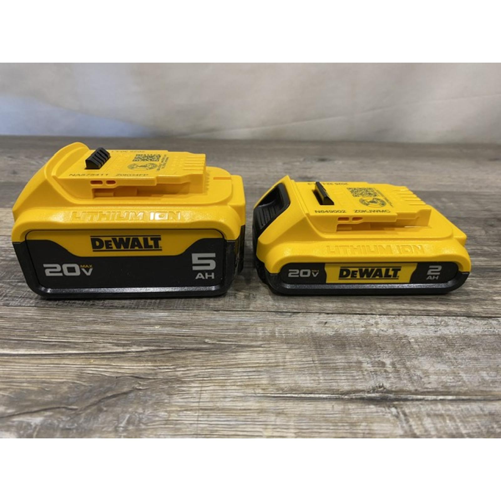 AS-IS DEWALT 20V MAX Lithium-Ion Battery Kit with 5.0Ah and 2.0Ah Battery and Charger
