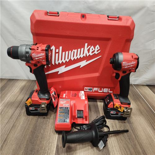 AS-IS- MILWAUKEE FUEL 18V Lithium-Ion Brushless Cordless Hammer Drill and Impact Driver Combo Kit