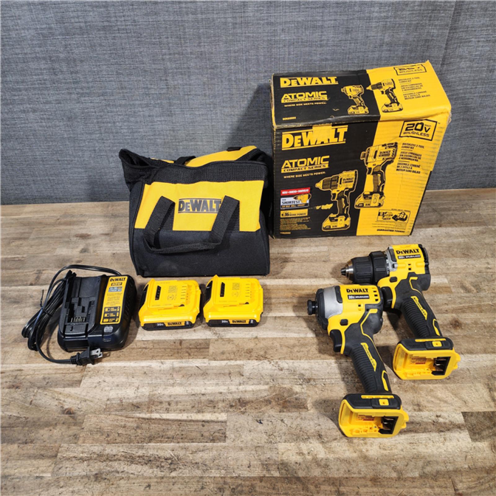 HOUSTON LOCATION - AS-IS DEWALT ATOMIC 20-Volt MAX Lithium-Ion Cordless Combo (2-Tool) Kit