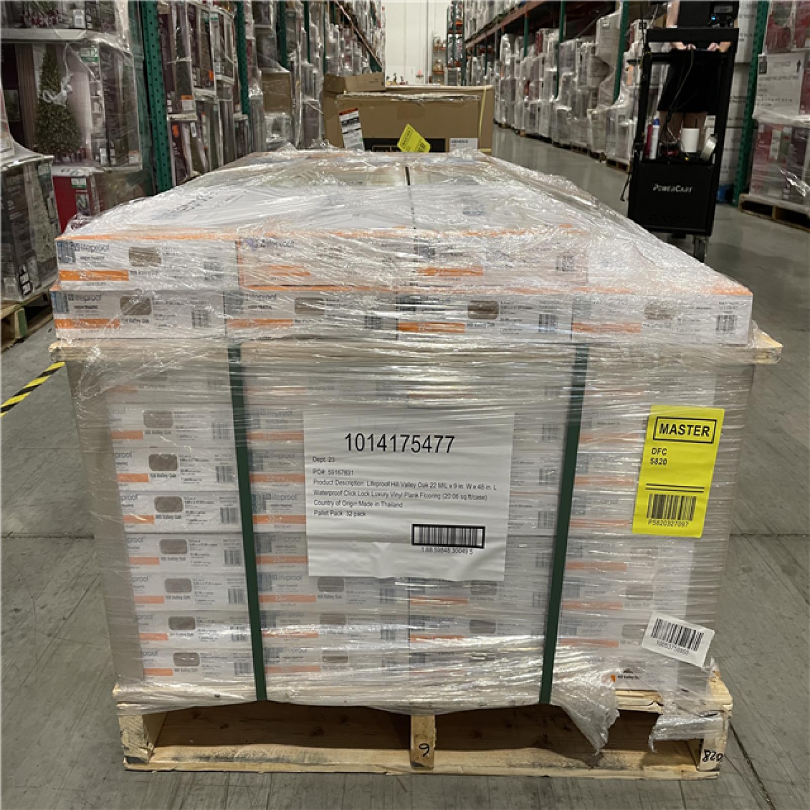 DALLAS LOCATION- LIFEPROOF Hill Valley Oak 22 MIL x 9 in. W x 48 in. (20.06 sq. ft. /Case) PALLET (40 UNITS)