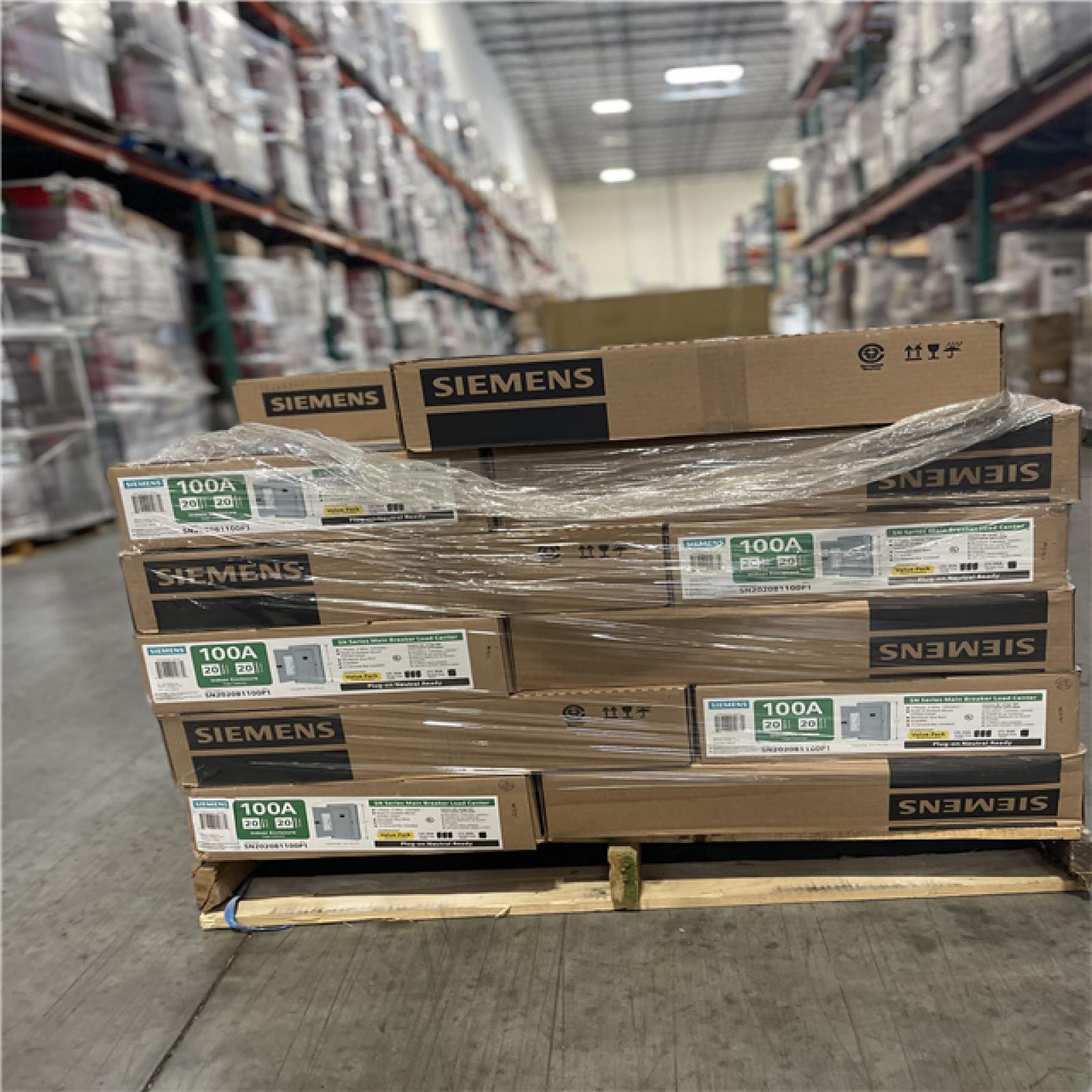 DALLAS LOCATION- NEW! SIEMENS SN Series 100 AMP 20 Cir Load Center PALLET ( 23 UNITS)