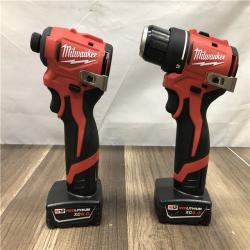AS-IS Milwaukee 12-Volt Lithium-Ion Brushless Cordless Subcompact Drill and Impact Driver Combo Kit