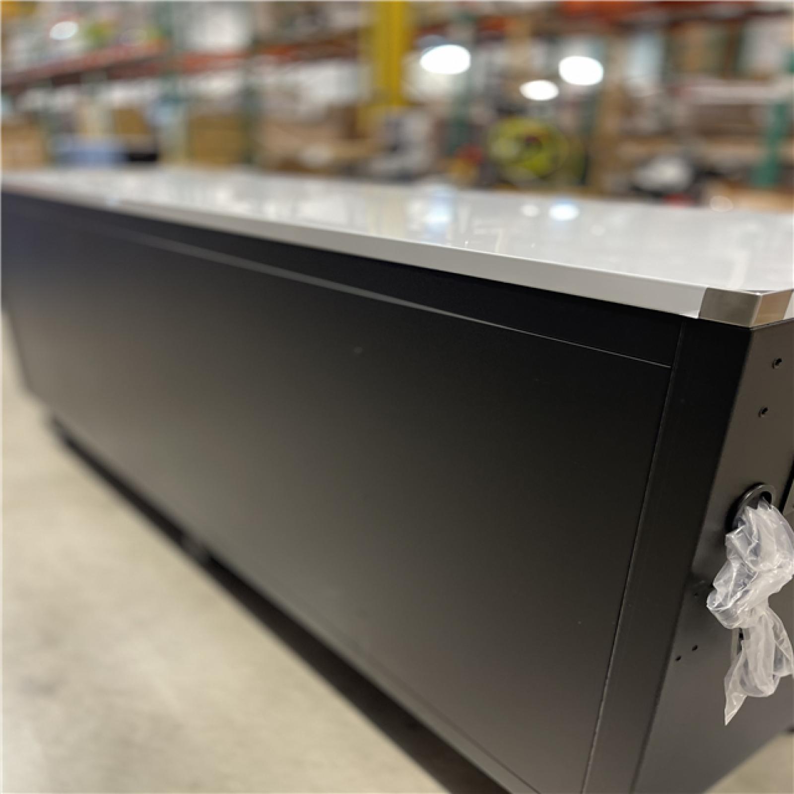 DALLAS LOCATION -HUSKY Tool Storage 84 in. W x 24 in. D Heavy Duty Mobile Workbench Tool Chest with Stainless Steel Work Top in Matte Black