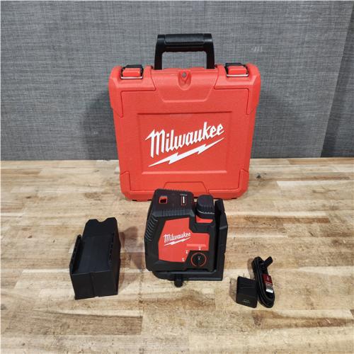 Houston Location AS-IS Milwaukee 12-Volt Lithium-Ion Cordless Green 125 ft. Cross Line and Plumb Points Laser Level (Tool-Only)