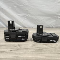 LIKE NEW! - Ryobi ONE+ 18V Li-Ion Starter Kit - 4.0 Ah Battery  2.0 Ah Battery  Charger