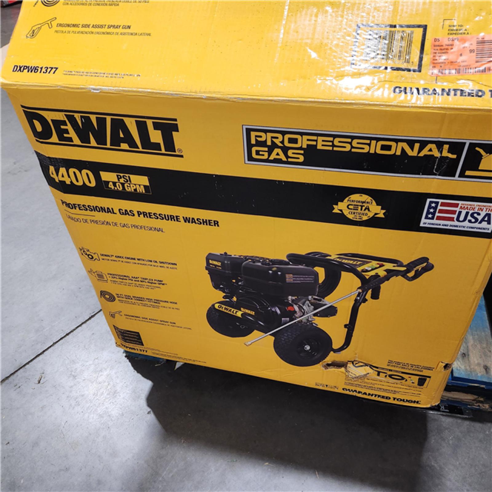 Dallas Location - As-Is Dewalt DXPW61377 4400 PSI 4.0 GPM Gas Pressure Washer