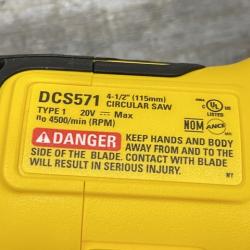 AS-IS DEWALT ATOMIC 20V MAX Cordless Brushless 4-1/2 in. Circular Saw (Tool Only)