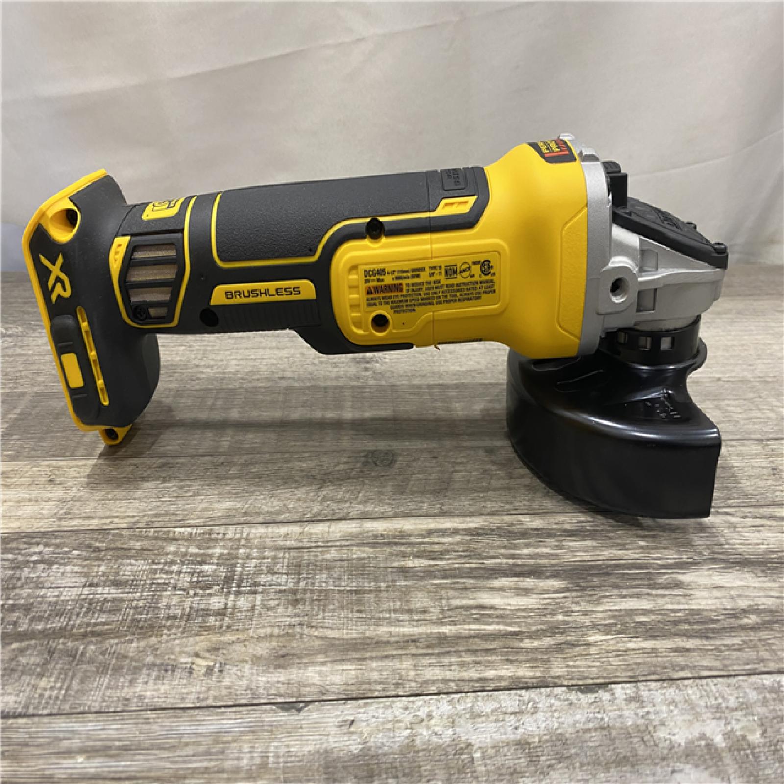 AS-IS DEWALT 20V MAX XR Cordless Brushless 4.5 in. Slide Switch Small Angle Grinder with Kickback Brake (Tool Only)