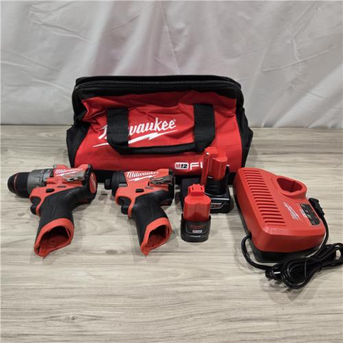 AS-IS Milwaukee 3497-22 12V Brushless Hammer Drill and Impact Driver Combo Kit