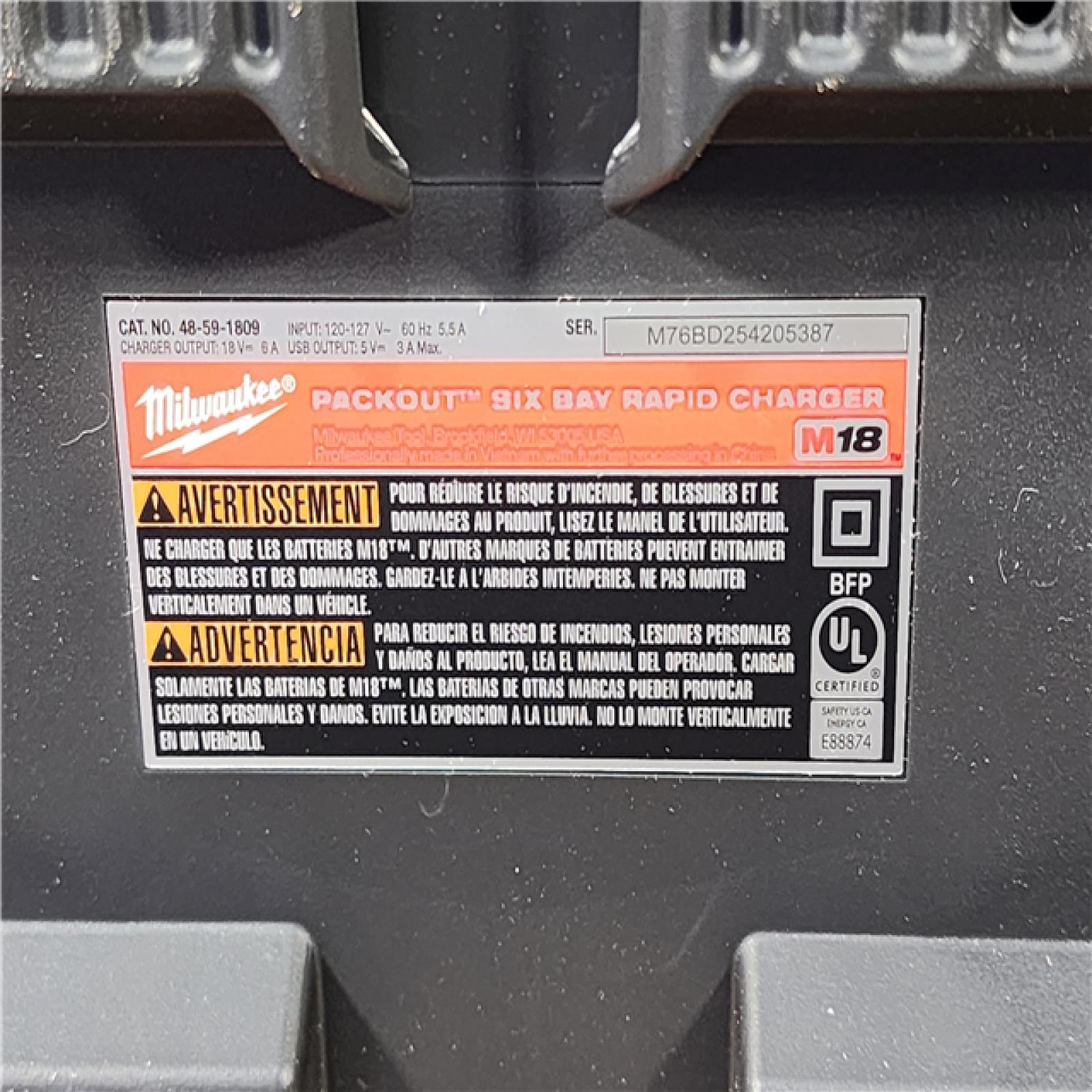 HOUSTON LOCATION - AS-IS Milwaukee M18 Packout Six Bay Rapid Charger (CHARGER ONLY)