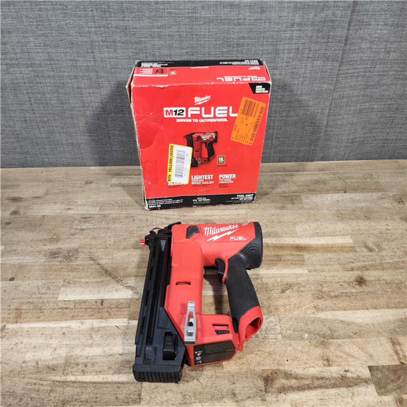 HOUSTON LOCATION - AS-IS Milwaukee  FUEL 12-Volt Lithium-Ion Brushless Cordless 18-Gauge 1-1/2 in. Compact Brad Nailer (Tool Only)
