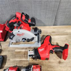 HOUSTON LOCATION - AS-IS Milwaukee M18 18-Volt Lithium-Ion Brushless Cordless Combo Kit (4-Tool) with 2-Batteries, 1-Charger and Tool Bag