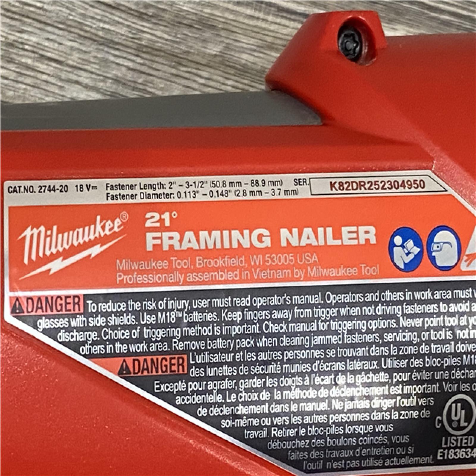 AS-IS Milwaukee FUEL 3-1/2 in. 18-Volt 21-Degree Lithium-Ion Brushless Cordless Framing Nailer (Tool-Only)