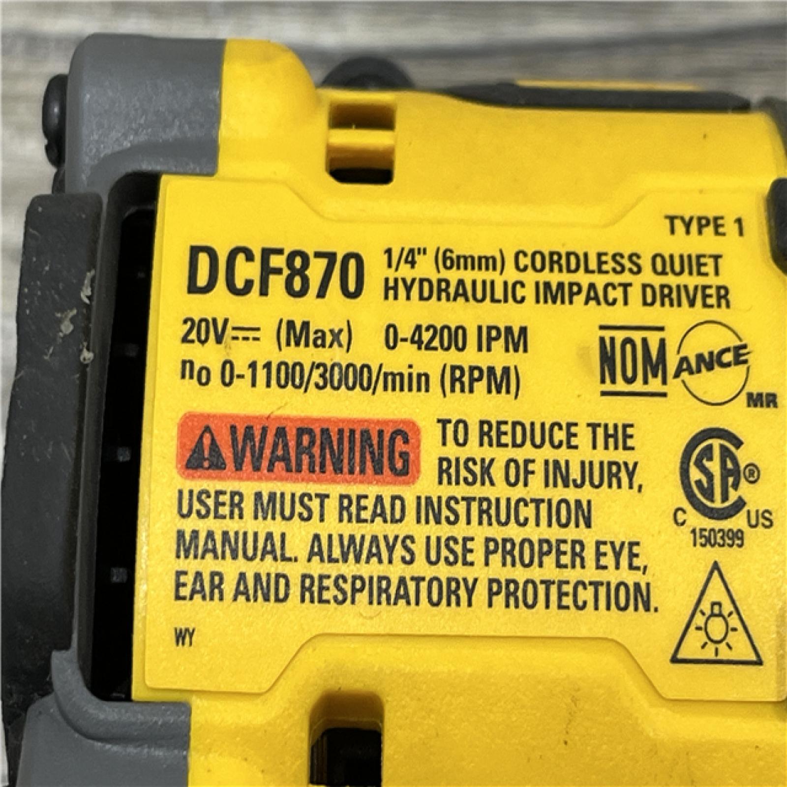 AS-IS DEWALT 20V XR Brushless Cordless 1/4 in. Quiet Hydraulic Impact Driver (Tool-Only)