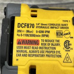 AS-IS DEWALT 20V XR Brushless Cordless 1/4 in. Quiet Hydraulic Impact Driver (Tool-Only)