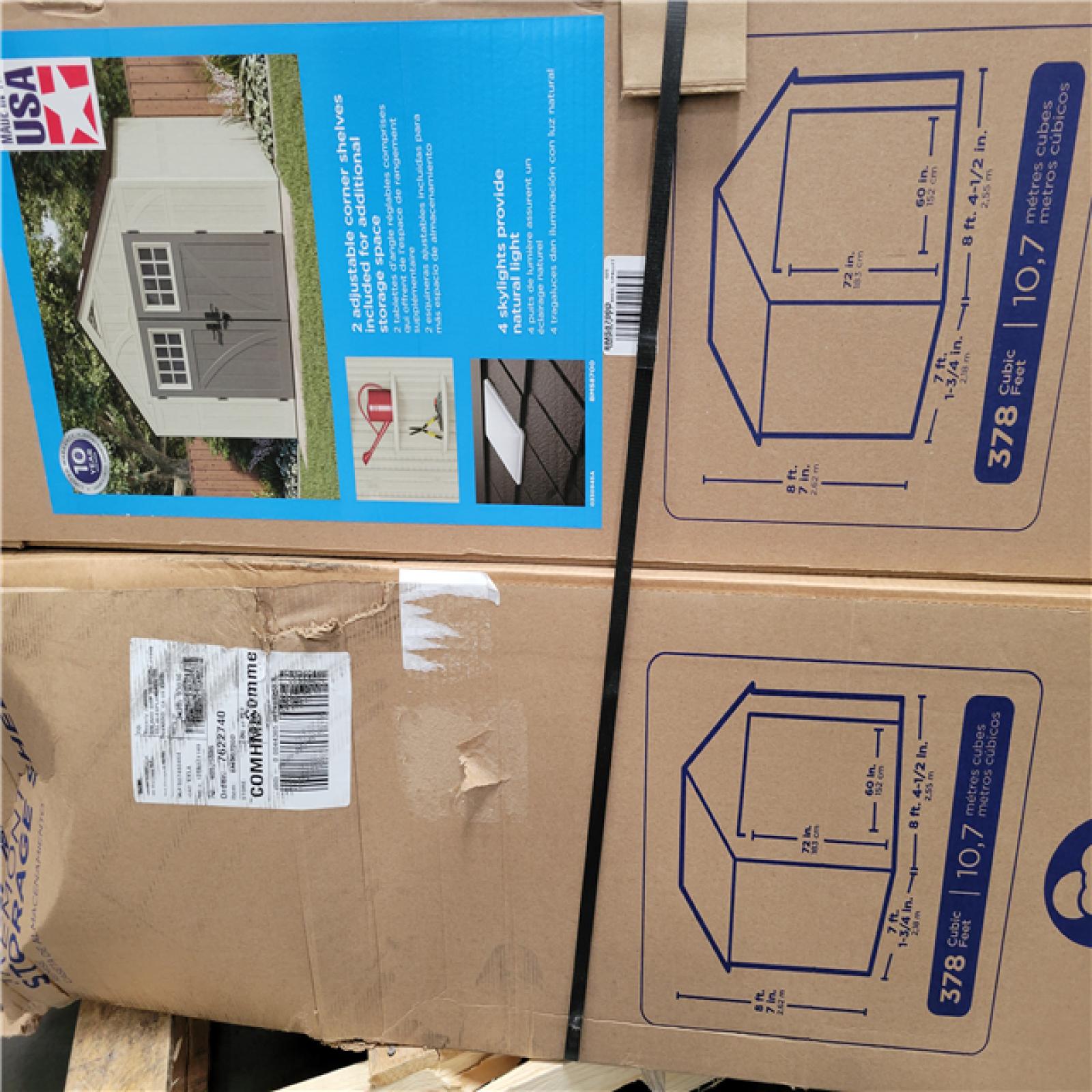 California AS-IS SUNCAST TREMONT Storage Shed (Box 1 & 2) Damaged Boxes