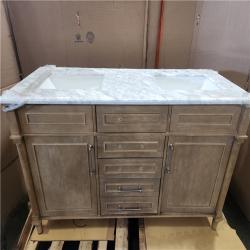 Phoenix AS-IS Ove Decors Dual Sink 72 Marbel Top With 5-Drawers and 2-Single Doors (Assembled) (Marble Top Intact)