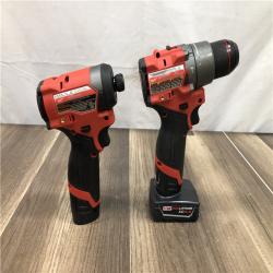 AS-IS Milwaukee FUEL 12-Volt Lithium-Ion Brushless Cordless Hammer Drill and Impact Driver Combo Kit