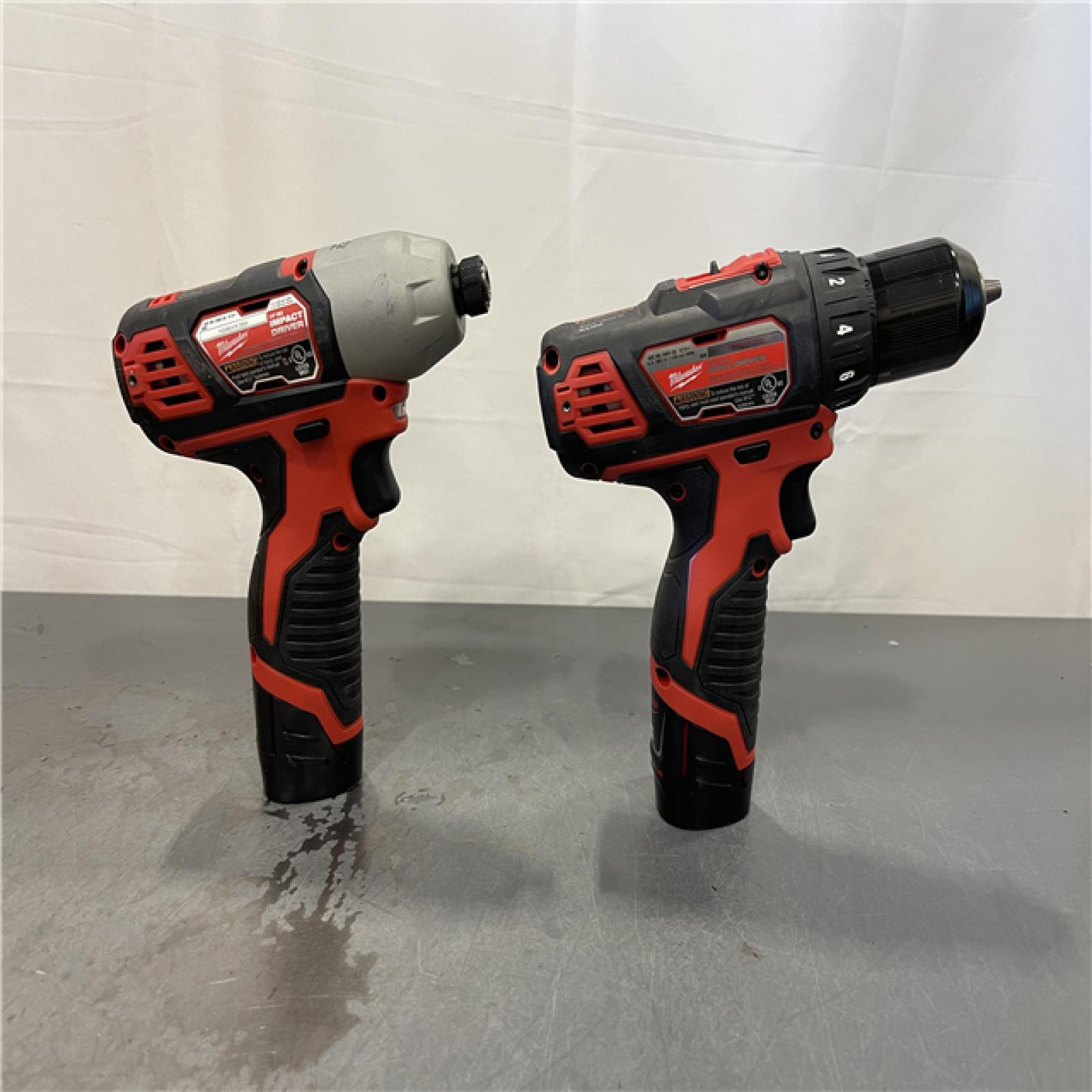 AS-IS - Milwaukee M12 12V Lithium-Ion Cordless Drill Driver/Impact Driver Combo Kit