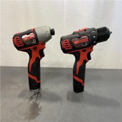 AS-IS - Milwaukee M12 12V Lithium-Ion Cordless Drill Driver/Impact Driver Combo Kit