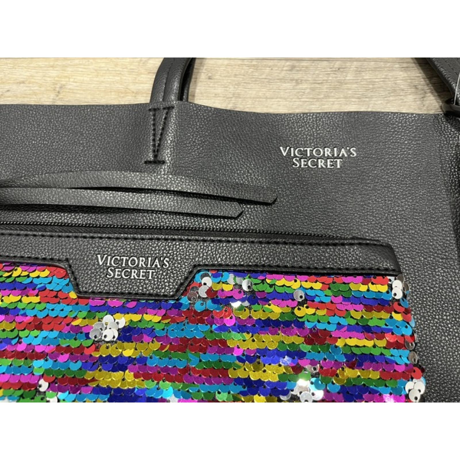 NEW - Victoria's Secret Black Tote Bag with Sequin Purse