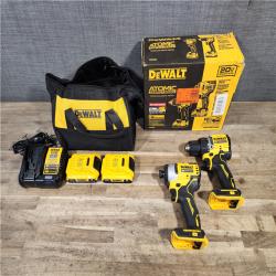 HOUSTON LOCATION - AS-IS Dewalt DCK225D2 20V MAX ATOMIC Brushless Compact Lithium-Ion 1/2 in. Cordless Drill Driver and 1/4 in. Impact Driver Combo Kit with 2 Batteries 2 Ah