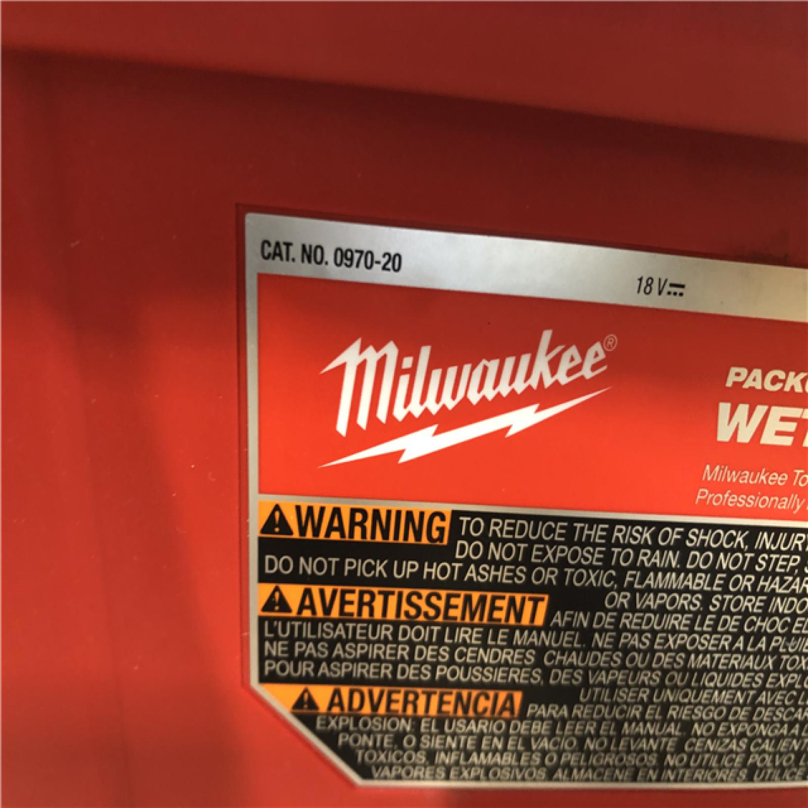 AS-IS Milwaukee FUEL PACKOUT 18-Volt Lithium-Ion Cordless 2.5 Gal. Wet/Dry Vacuum (Vacuum-Only)