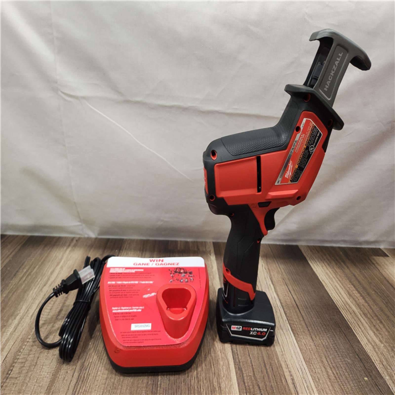 AS-IS- Milwaukee M12 FUEL 12-Volt Lithium-Ion Brushless Cordless HACKZALL Reciprocating Saw Kit W/ Free M12 4.0Ah Compact Battery