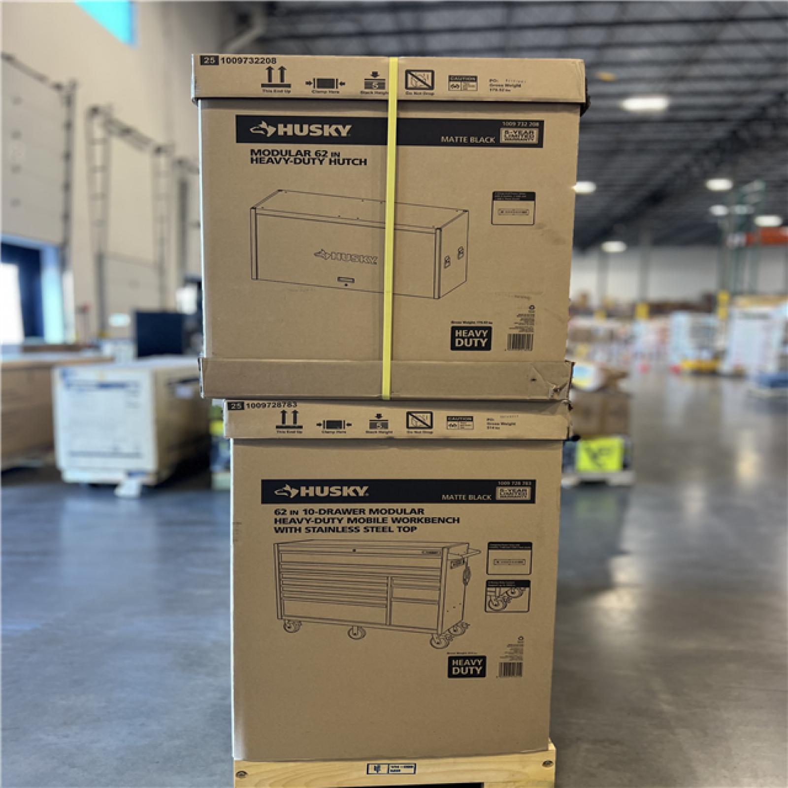 DALLAS LOCATION- AS-IS HUSKY 62IN DRAWER AND HUTCH