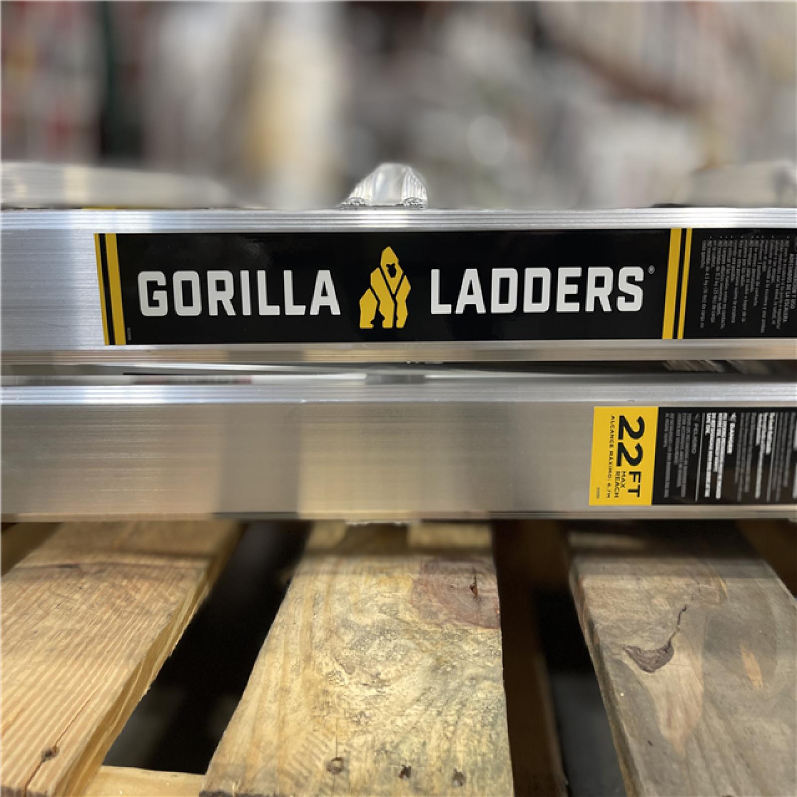 DALLAS LOCATION- NEW! GORILLA 22 ft. Reach MPXA Aluminum Multi-Position Ladder with Project Bucket  300 lbs. Load Capacity
