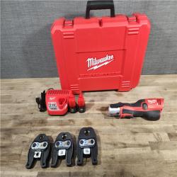 HOUSTON LOCATION - AS-IS MILWAUKEE 12-Volt Lithium-Ion Force Logic Cordless Press Tool Kit (3 Jaws Included) with Two 1.5 Ah Battery and Hard Case
