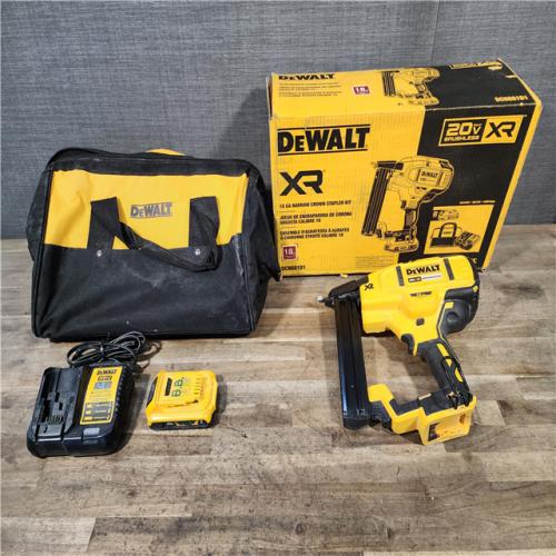 HOUSTON LOCATION - AS-IS DeWALT DCN681D1 20V MAX 18ga Cordless Brushless Narrow Crown Stapler Kit w/ BATTERY & CHARGER
