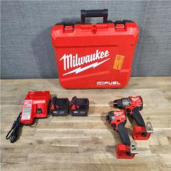 HOUSTON LOCATION - AS-IS MILWAUKEE FUEL 18V Lithium-Ion Brushless Cordless Hammer Drill and Impact Driver Combo Kit (2-Tool) with 2 Batteries