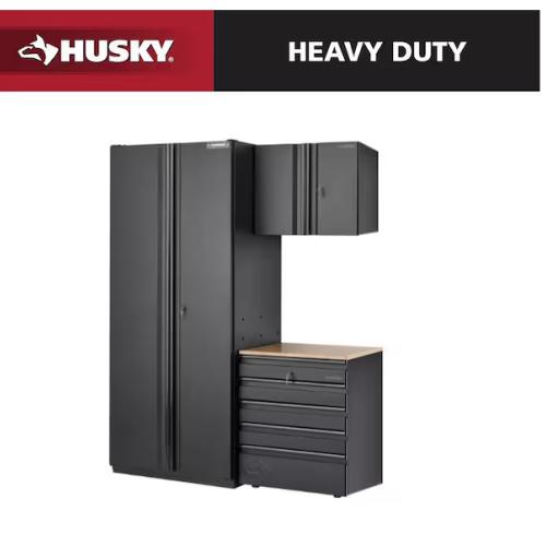 DALLAS LOCATION - Husky 3-Piece Heavy Duty Welded Steel Garage Storage System in Black (64 in. W x 81 in. H x 24 in. D)