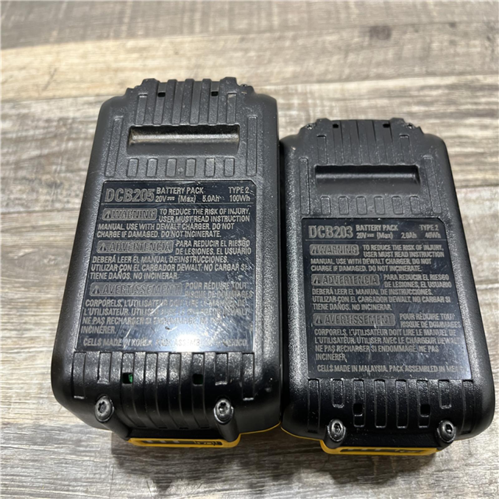 AS-IS DEWALT 20V MAX Lithium-Ion Battery Kit with 5.0Ah and 2.0Ah Battery and Charger