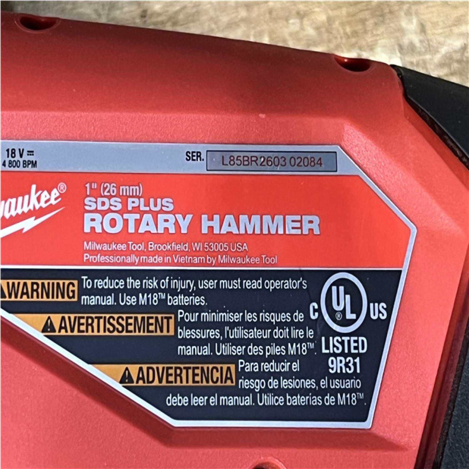 Houston Location AS-IS Milwaukee  FUEL 18V Lithium-Ion Brushless Cordless 1 in. SDS-Plus Rotary Hammer (Tool-Only)