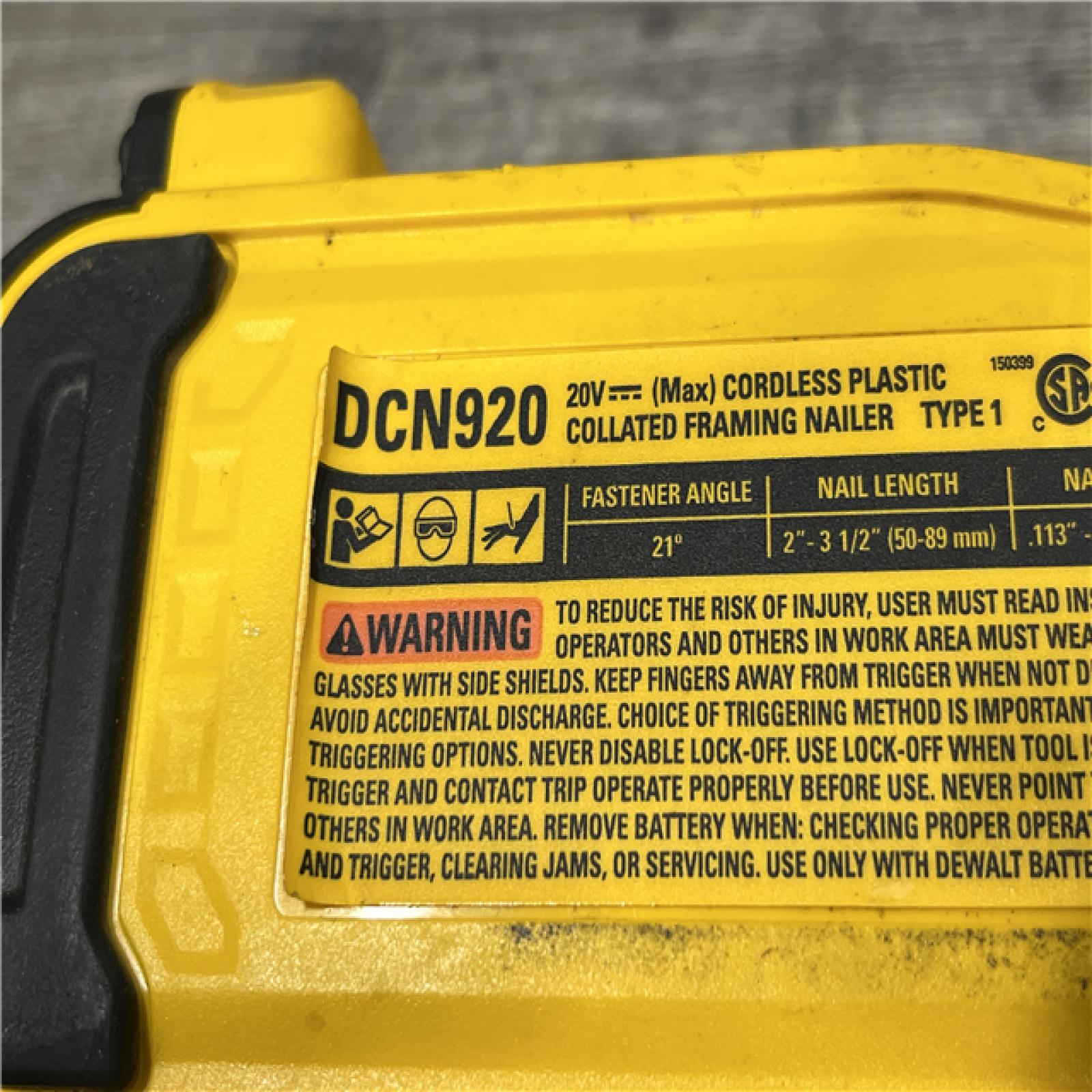 AS-IS DEWALT 20-Volt 21° Cordless Framing Nailer (Tool-Only)
