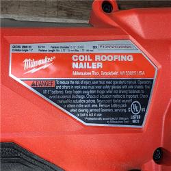 HOUSTON LOCATION - AS-IS (APPEARS LIKE NEW) Milwaukee FUEL 18-Volt Lithium-Ion Brushless Cordless Coil Roofing Nailer (Tool Only)