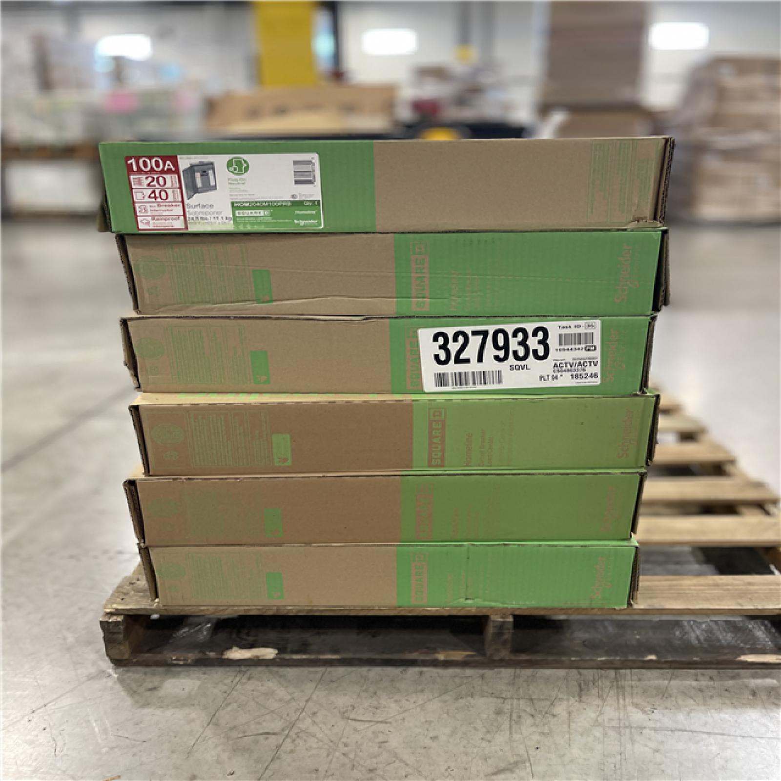 DALLAS LOCATION - Square D Homeline 100 Amp 20-Space 40-Circuit Outdoor Main Breaker PALLET-(12 UNITS)