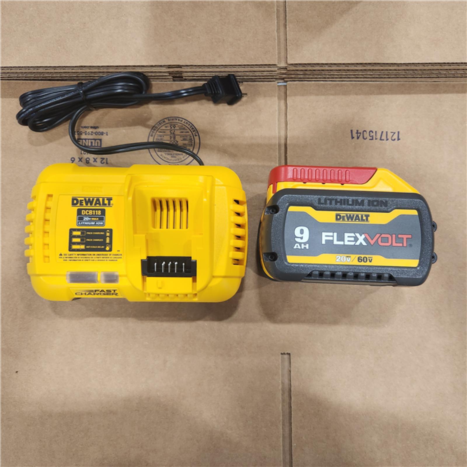 FLEXVOLT 20-Volt/60-Volt MAX Lithium-Ion Battery Pack with Fan Cooled Fast Charger FLEXVOLT 20-Volt/60-Volt MAX Lithium-Ion Battery Pack with Fan Cooled Fast Charger