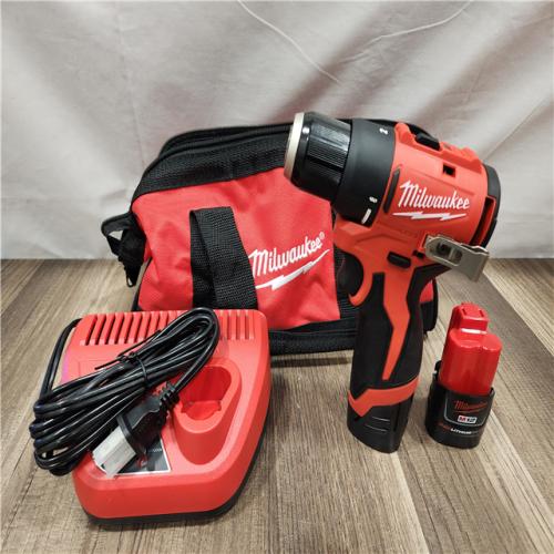 AS-IS- Milwaukee Tool M12 3/8 in. Brushless Cordless Drill/Driver Kit (Battery & Charger)