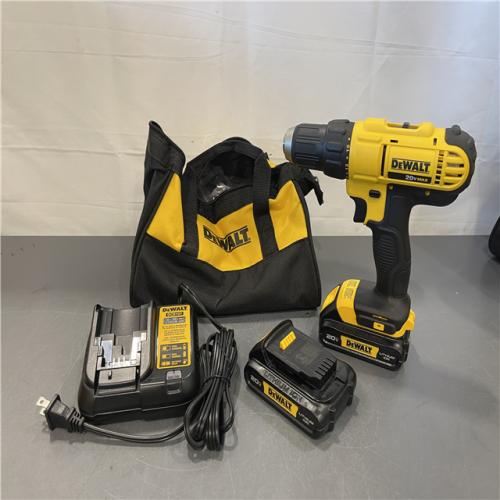 AS-IS - DEWALT 20V MAX Cordless 1/2 in. Drill/Driver, (2) 20V 1.3Ah Batteries, Charger and Bag