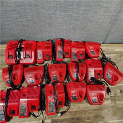 HOUSTON LOCATION - AS-IS MILWAUKEE BATTERY CHARGER PACK QTY - 16