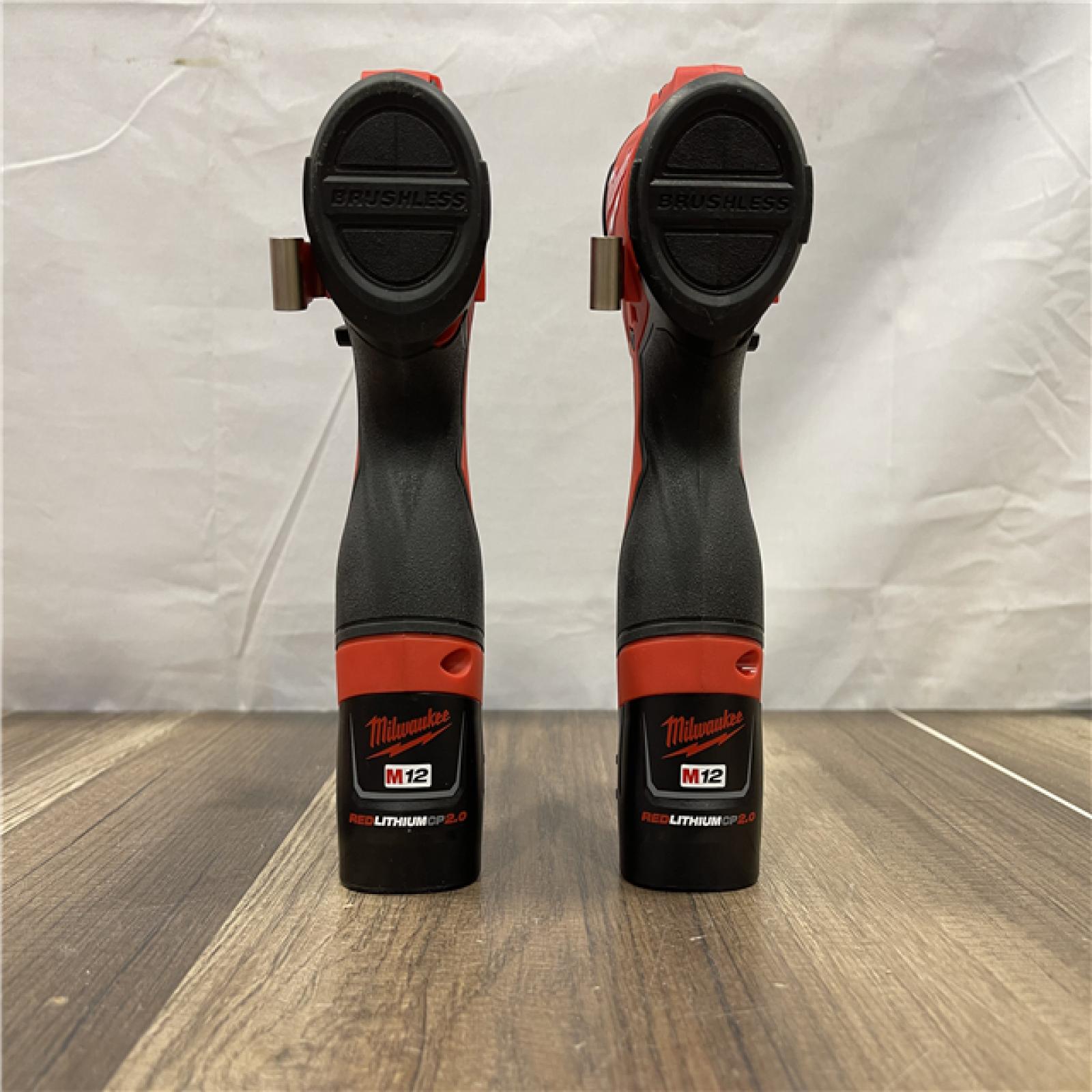 AS-IS Milwaukee 12-Volt Lithium-Ion Brushless Cordless Subcompact Drill and Impact Driver Combo Kit