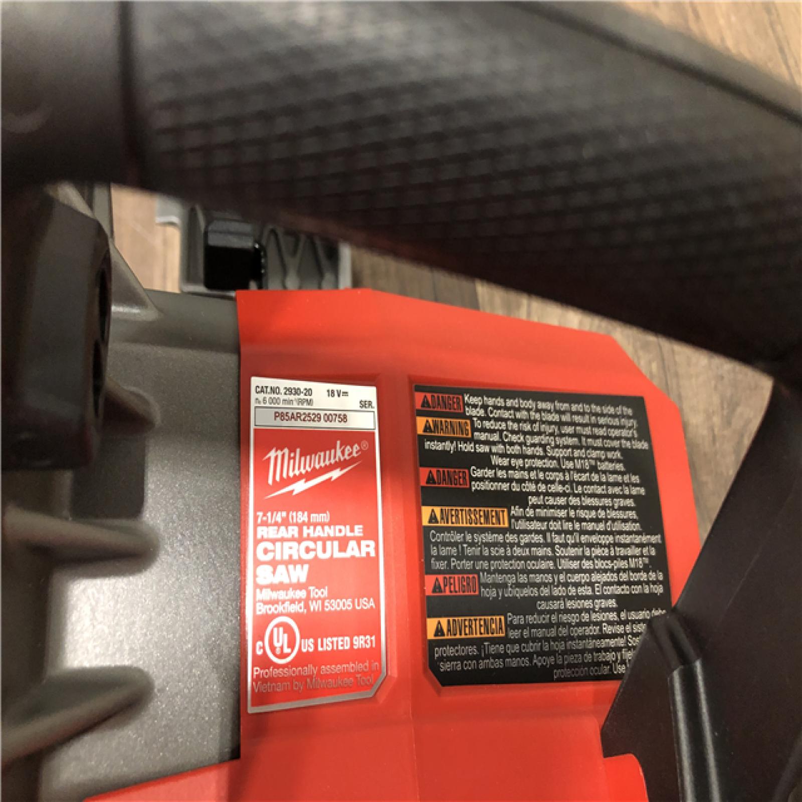 AS-IS Milwaukee  FUEL 18V Lithium-Ion Cordless 7-1/4 in. Rear Handle Circular Saw (Tool-Only)