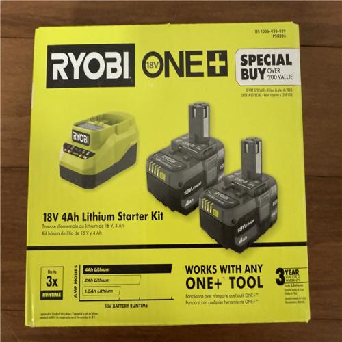 California NEW/Sealed Box Ryobi 18V 4Ah Lithium Starter Kit (2 Batteries & Charger)